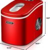 Nugget Ice Maker Countertop with Handle, Ready in 6 Mins, 34lbs Per Day, Removable Top Cover, Auto-Cleaning, Portable Sonic Ice Maker with Basket and Scoop, for Home/Party/RV/Camping (Black)