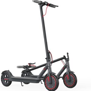 Electric Scooter - 8.5" Solid Tires, 350W Motor, Up to 19 MPH and 21-23 Miles Long-Range Portable Foldable Commuting Scooter for Adults with Double Braking System and App