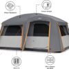 CORE Straight Wall Cabin Tents | 10 Person / 11 Person / 12 Person Large Multi Room Family Tents for Car Camping & Outdoor Adventures