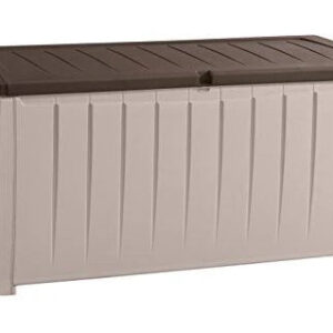 Novel Plastic Deck Storage Container Box Outdoor Patio Furniture 90 Gal, Brown