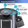 LASKO Elevation 42”-54” Adjustable Height Pedestal Tower Fans for Home, 31 ft/s Airflow, Quiet 28 dB on Low, 90° Oscillation, 12 Hour Timer, Remote Control, Black, EST100