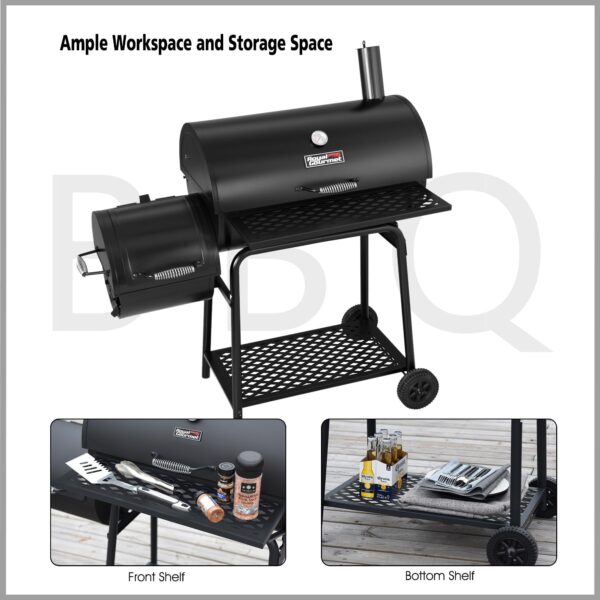 cf109350ee8443b4962e73ab0b5e5d4f CC1830FG, Charcoal Grill with Offset Smoker with High Heat-Resistant BBQ Gloves