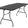 COSCO Deluxe 6 foot x 30 inch Fold-in-Half Blow Molded Folding Table, Black