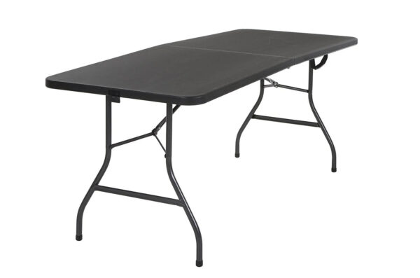 cf4499e3b8b247d2a8b955c3a9a65d51 COSCO Deluxe 6 foot x 30 inch Fold-in-Half Blow Molded Folding Table, Black