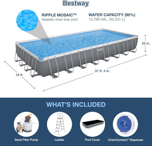 cf71c8ad26d542abbea3849d9bfeebd3 Bestway Oval Above Ground Pool Set (10' x 6'7" x 33")| Includes Filter Pump & ChemConnect Dispenser