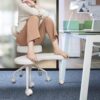 Meditation Chair, Home Office Desk Chair, Cross Legged Chair with Lumbar Support and Adjustable Stool