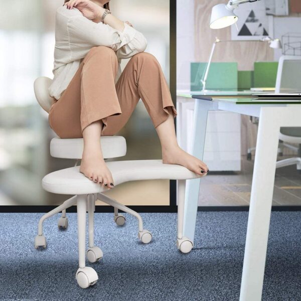 cf80a48324d442eb92e4bfd1eb266374 Meditation Chair, Home Office Desk Chair, Cross Legged Chair with Lumbar Support and Adjustable Stool