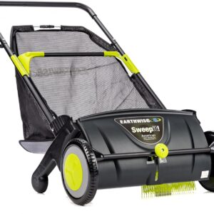 21-Inch Width Leaf & Grass Push Lawn Sweeper, Black