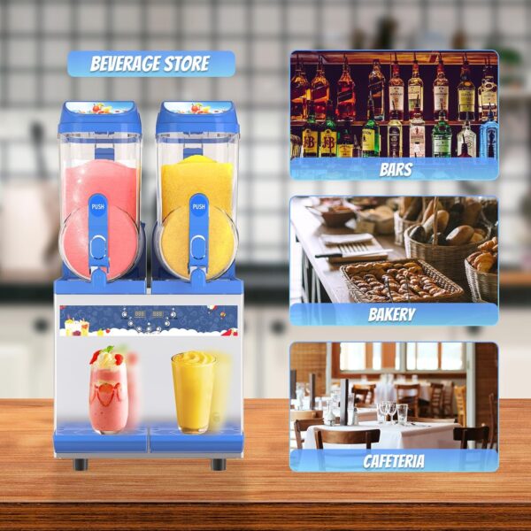 cfe4a6da721f49f89044344ca989c5b7 Commercial Slushy Machine - 1000W 30L Tanks Slush Maker Machine 304 Stainless Steel Commercial Margarita Machines Efficient Cooling the Ideal Slushie Maker for Bars Cafes Restaurants