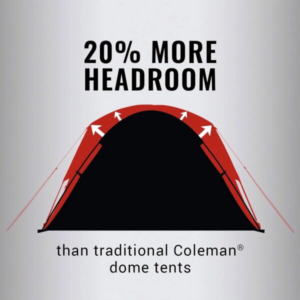 Coleman Skydome 6 Person Camping Tent with Dark Room Technology, Multicolor