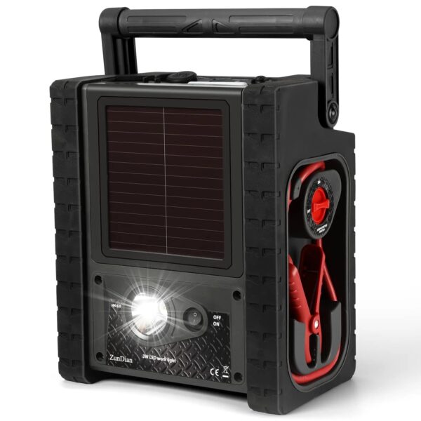 d0467deb228d4781abcc52647b92ccd3 ZD-529 Solar Portable Power Station 2000 Amps Jump Starter, 260 PSI Air Compressor, 12V Car Battery Charger with 400W Inverter Dual AC/DC/USB Output, Emergency Backup Power with Flashlights
