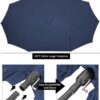 15ft Patio Umbrella with Solar Lights, Large Double Umbrella Outdoor, Rectangle 180''x106'' Umbrellas with 156 PCS LED Lights and Crank Handle for Backyard Deck Pool Shade in Black(1.9" Pole)