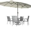 15ft Patio Umbrella with Solar Lights, Large Double Umbrella Outdoor, Rectangle 180''x106'' Umbrellas with 156 PCS LED Lights and Crank Handle for Backyard Deck Pool Shade in Black(1.9" Pole)