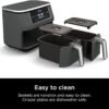 DZ401 Foodi 10 Quart 6-in-1 DualZone XL 2-Basket Air Fryer with 2 Independent Frying Baskets, Match Cook & Smart Finish to Roast, Broil, Dehydrate for Quick, Easy Family-Sized Meals, Grey