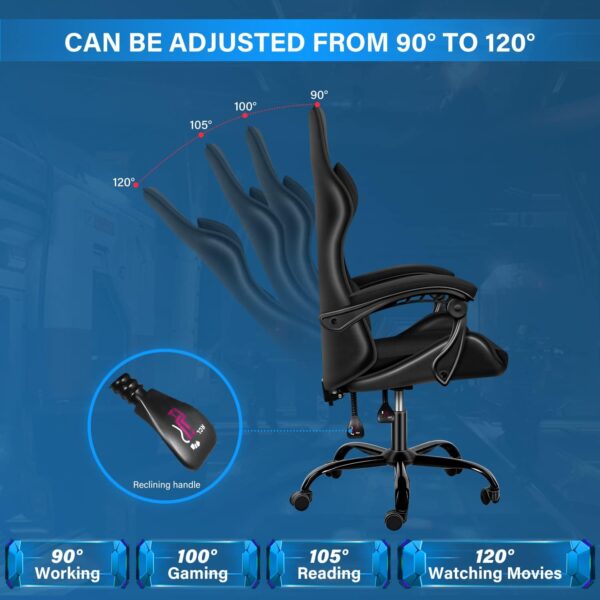 d1927a0859b6406490ce0060591d9b1b Racing Office Computer Video Game Chair, Without footrest, Black