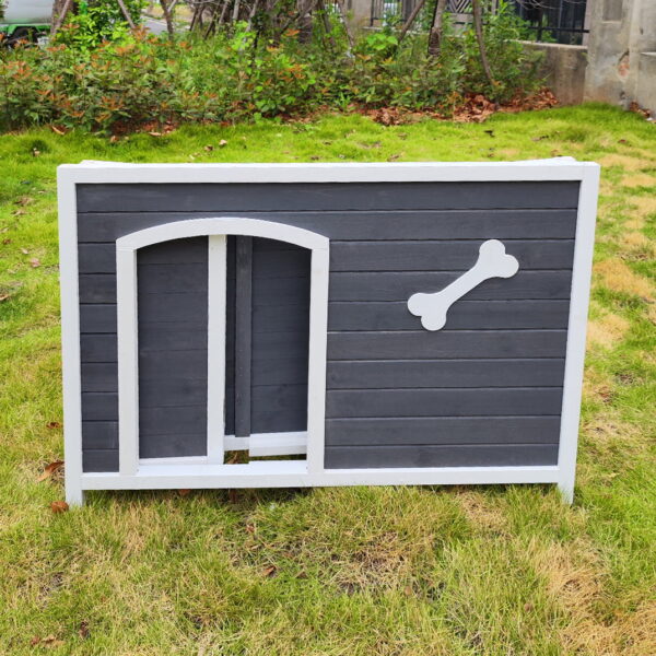 Outdoor Dog House, Large Wooden Waterproof Dog Cage, Windproof Warm Dog Kennel Easy to Assemble