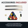Hathaway Fairmont 6 Ft Portable Pool Table, Adults Folding Billiards Tables for Game Room with Easy Foldable Storage, Includes Full Set of Billiard Balls, Cues, Chalk & Brush