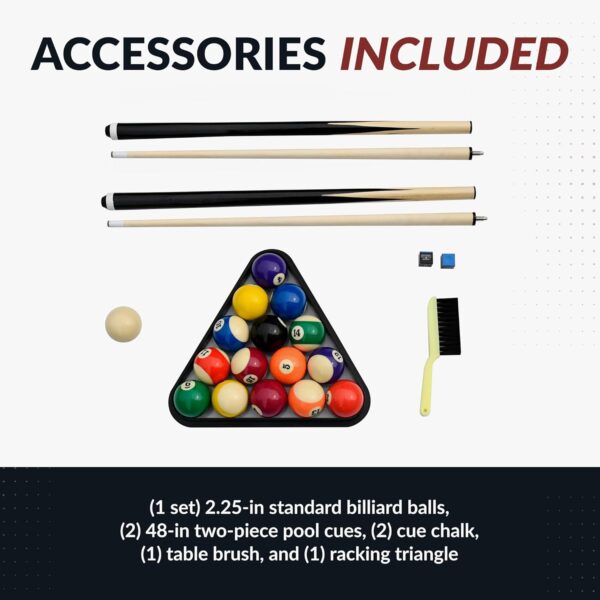 d27e1be8e1bb42319f2b1c3c826f93e1 Hathaway Fairmont 6 Ft Portable Pool Table, Adults Folding Billiards Tables for Game Room with Easy Foldable Storage, Includes Full Set of Billiard Balls, Cues, Chalk & Brush