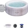 Bestway SaluSpa Fiji AirJet Large Round 2 to 4 Person Inflatable Hot Tub Portable Outdoor Spa with 120 AirJets and EnergySense Cover, Grey