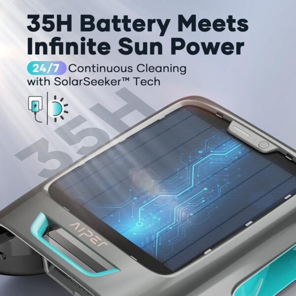 d2def194b8a046cebb50d7b03578237f AIPER Surfer S2 Solar Pool Skimmer with APP Support, 24/7 Cleaning, Dual Charging Modes, Smart Obstacle Avoidance, Ideal for All Swimming Pool Types