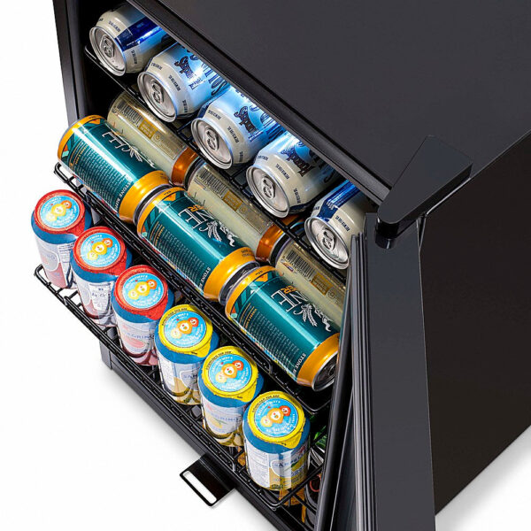 d319c54f4b1a4aeabfe568379a2731ae NewAir - 126-Can Beverage Cooler with Glass Door, Adjustable Shelves, 7 Temperature Settings and Lock - Black