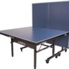 JOOLA Inside Professional MDF Indoor Ping Pong Table with Quick Clamp Table Tennis Net and Post Set - 10 Minute Easy Assembly - Tournament Quality - Foldable with Single Player Playback Mode