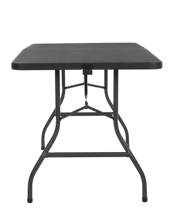 d3437167800d4783983e623e2c23e297 COSCO Deluxe 6 foot x 30 inch Fold-in-Half Blow Molded Folding Table, Black