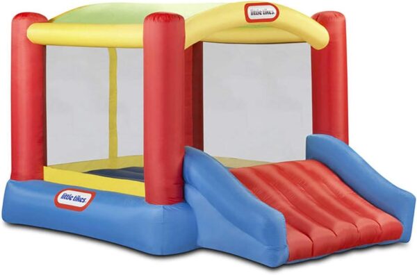 d3b1728b49424d6889a490fb414f9e10 Little Tikes Jump 'n Slide Inflatable Bouncer Includes Heavy Duty Blower With GFCI, Stakes, Repair Patches, And Storage Bag, for Kids Ages 3-8 Years