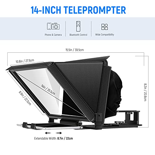d3ba27e5848f46d4913806abd1f5886b Neewer X12 Aluminum Alloy Teleprompter for iPad Tablet Smartphone DSLR Cameras with Remote Control