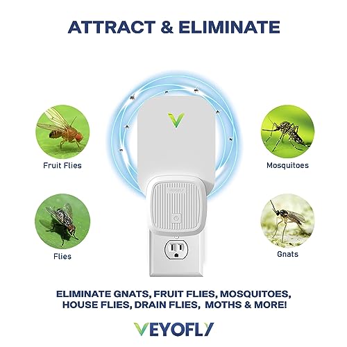 d3cf51731871488b86feb5ba35761240 VEYOFLY Flying Insect Trap, Fruit Fly Traps for Indoors, (Pack of 2 - White)