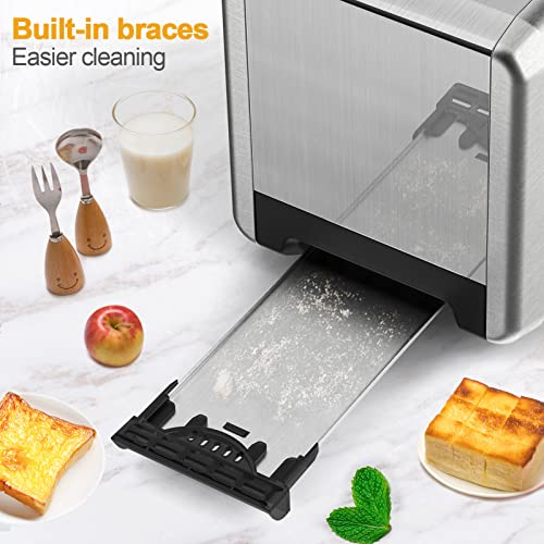 d3f7a80892af471aa7180d885242d30b whall Toaster 2 slice Stainless Steel Toasters with Bagel, Cancel, Defrost Function, for Various Bread Types