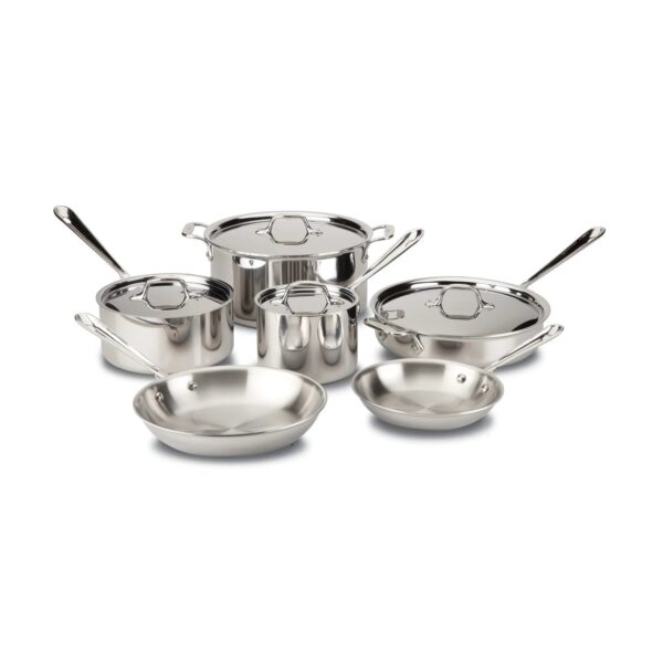 All-Clad D3 Stainless 3-ply Bonded Cookware Set, 10 piece Set