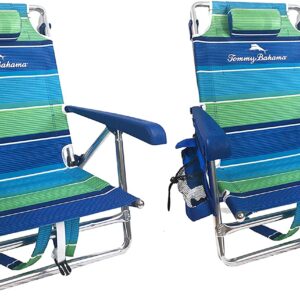 2 Backpack Beach Chairs with Storage Pouch and Towel Bar