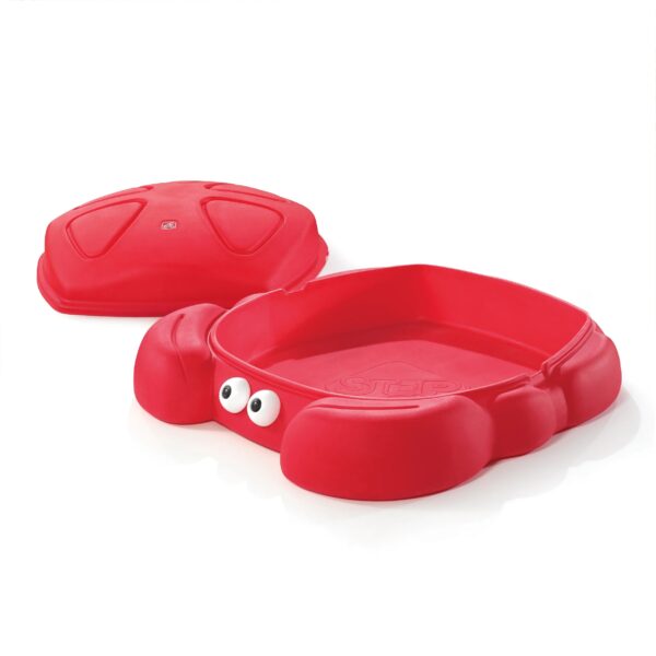 d53eeb3f28064354824cc0ad08a9daf8 Step2 Crabbie Sandbox Red Plastic Outdoor Sandbox with Cover for Kids