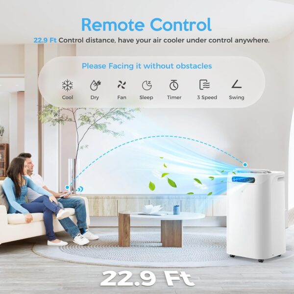d54bed7a89e34a3ea15c380519f577fb Portable Air Conditioners 14000Btu with Remote Control, 3-in-1 Free Stand Smart Cooling AC Unit with Dehumidifier, Fan, Cools Room up to 700 sq.ft, Auto Swing,24H Timer, Windows Kit Included