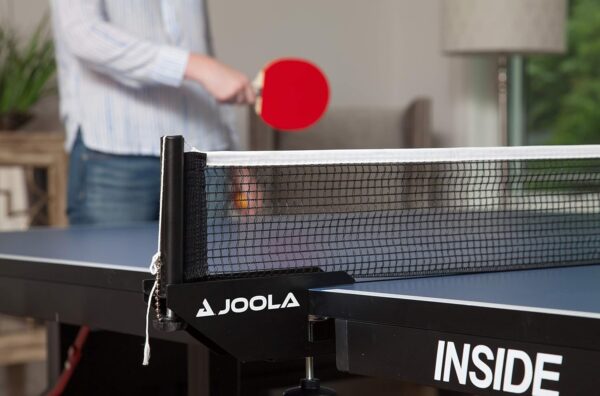 d58ea7be6c324dcd9647c87ab491200b JOOLA Inside Professional MDF Indoor Ping Pong Table with Quick Clamp Table Tennis Net and Post Set - 10 Minute Easy Assembly - Tournament Quality - Foldable with Single Player Playback Mode