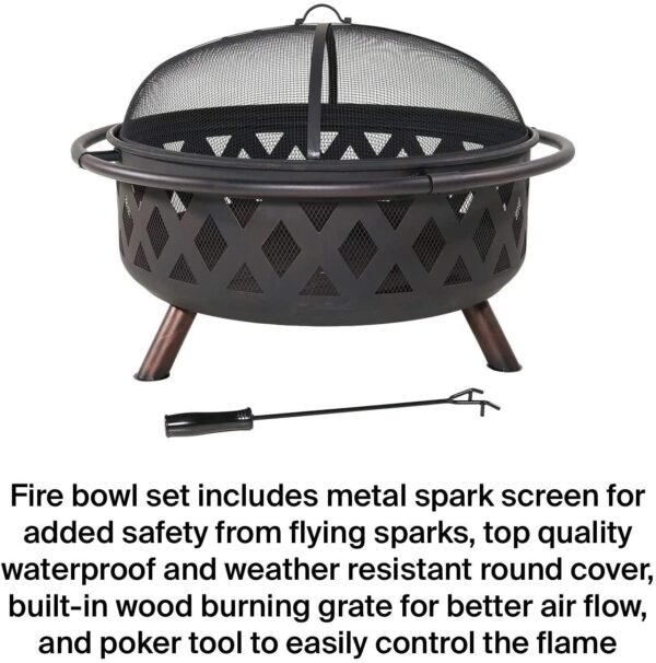 Aretha Easily Transportable Wood Burning Fire Pit And Grill Pit For Porch Party