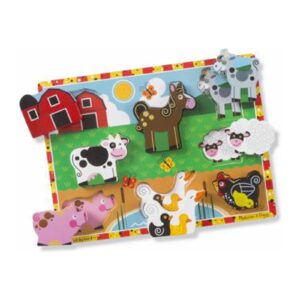 Mellisa & Doug 3723 8-Pc. Farm Puzzle, Chunky Wooden Pieces, Ages 2 & Up - Quantity 12