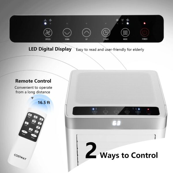 d68ed66b68324c03ba8afc1ed86893f6 Costway 6450 BTU (10000BTU ASHRAE) Portable Air Conditioner 3-in-1 Air Cooler with Remote Control