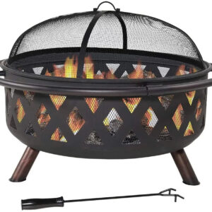 Aretha Easily Transportable Wood Burning Fire Pit And Grill Pit For Porch Party