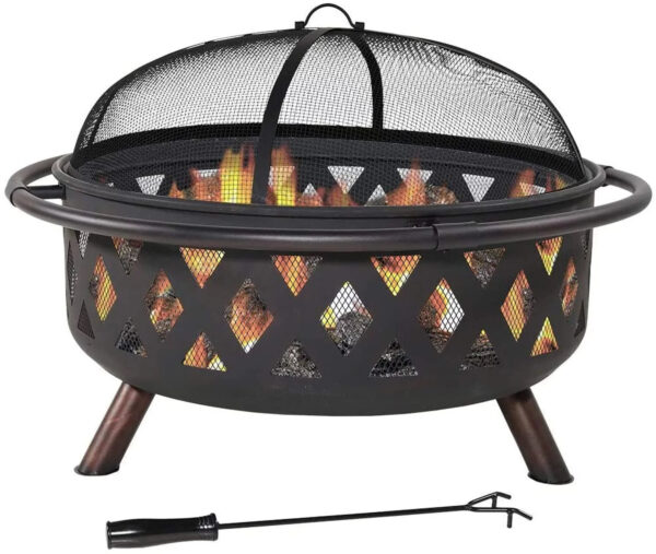 Aretha Easily Transportable Wood Burning Fire Pit And Grill Pit For Porch Party