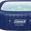 4 to 6 Person Inflatable Hot Tub Square Portable Outdoor Spa with 114 Soothing AirJets and Insulated Cover, Gray-Coleman