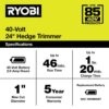 40V 24 in. Cordless Battery Hedge Trimmer with 2.0 Ah Battery and Charger RY40620