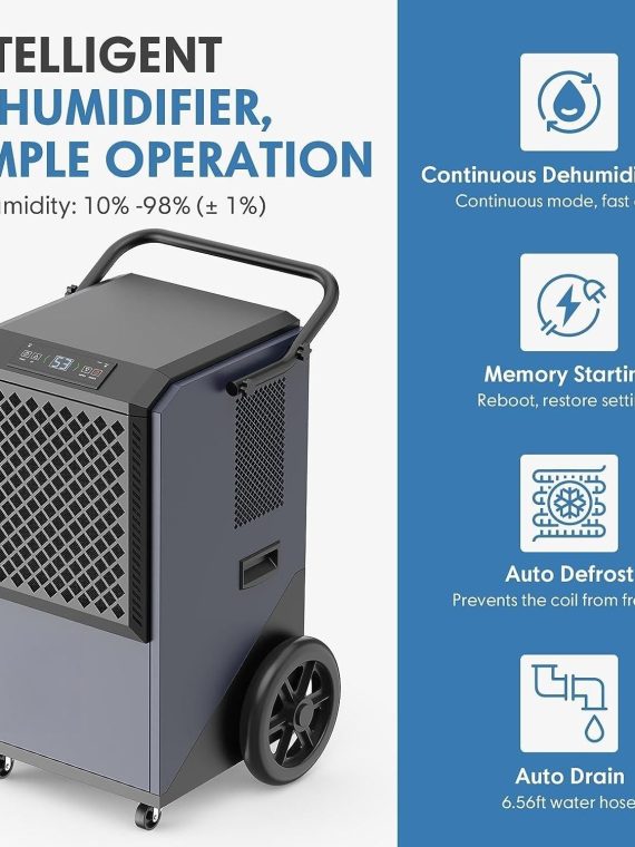 d78cd952976b4584b373f77b7284104a 305 Pint Commercial Dehumidifier – 38 Gallon/Day Capacity for Industrial Use