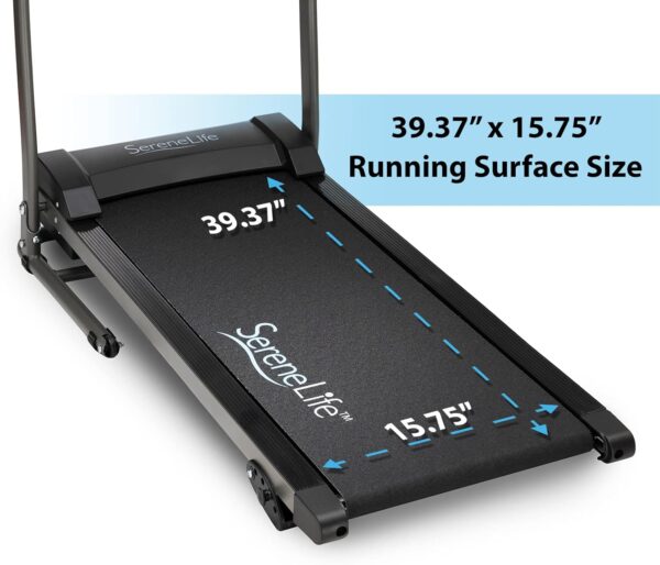 d7c30a9d345f4ae2aa0e81de79194836 SereneLife Folding Treadmill - Foldable Home Fitness Equipment with LCD for Walking & Running - Cardio Exercise Machine - Preset and Adjustable Programs - Bluetooth Connectivity