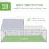 PawHut 13.1 ft Large Metal Chicken Coop for 12 Chickens, Walk-In Chicken Coop Run, Big Chicken House, Ducks Rabbit Enclosure for Backyard with Water-resistant and Anti-UV Cover