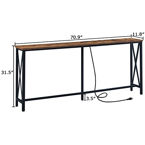 d8af9a570be64989ba1b9763bd54e14f SUPERJARE 70 Inch Console Table with 2 Outlet and 2 USB Ports