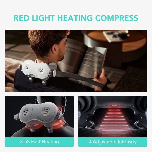 d8b98f09f26c4d69a2664987034a4a52 Neck Massager, H7 Shiatsu Neck and Shoulder Massager with Heat to Relieve Deep Tissue Pain, Electric Kneading Massager