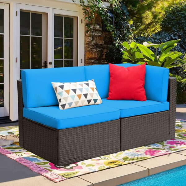 d8ebab6ac24b4c3784105b9663f9b6e2 5 Pieces Patio Furniture Sets All Weather Outdoor Sectional Patio Sofa Manual Weaving Wicker Rattan Patio Seating Sofas with Cushion and Glass Table(Beige)