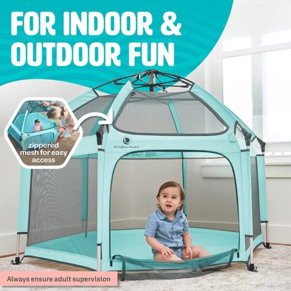 POP 'N GO Premium Indoor and Outdoor Baby Playpen - Play Yard - Sweet Mint